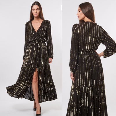 Black & Gold Winona Dress